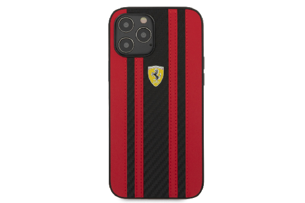 Ferrari iPhone 12 Pro Max skal - ränder - röd  