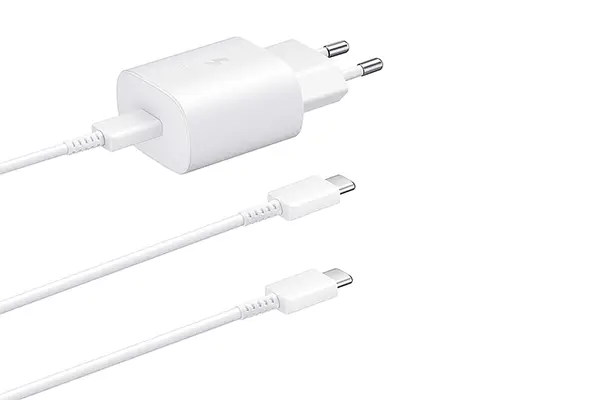 Samsung 25W USB-C Laddare + kabel_vit