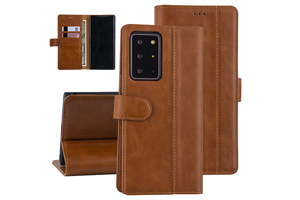  PU-läder Samsung Galaxy Note 20 Ultra fodral - brun