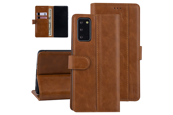 PU läder Samsung Galaxy Note 20 fodral - brun