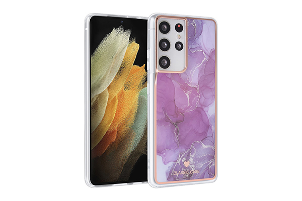UNIQ Classic Samsung Galaxy S21 Ultra Skal - Marmor Lila