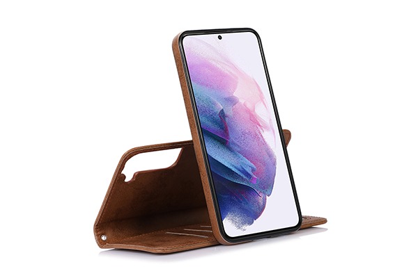 Samsung Galaxy S21 FE Magnetic Flip Fodral, Brun