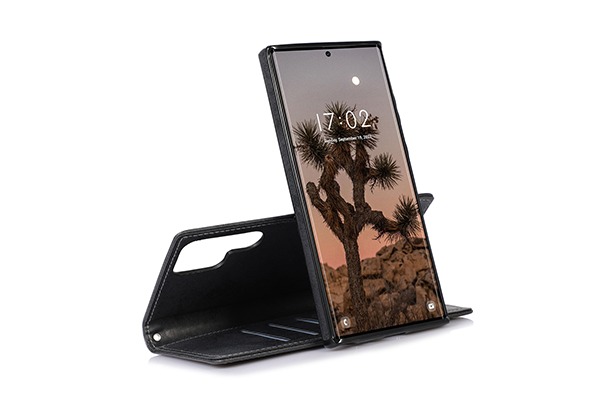 Samsung Galaxy S22 Ultra Magnetisk Flip Fodral- Svart